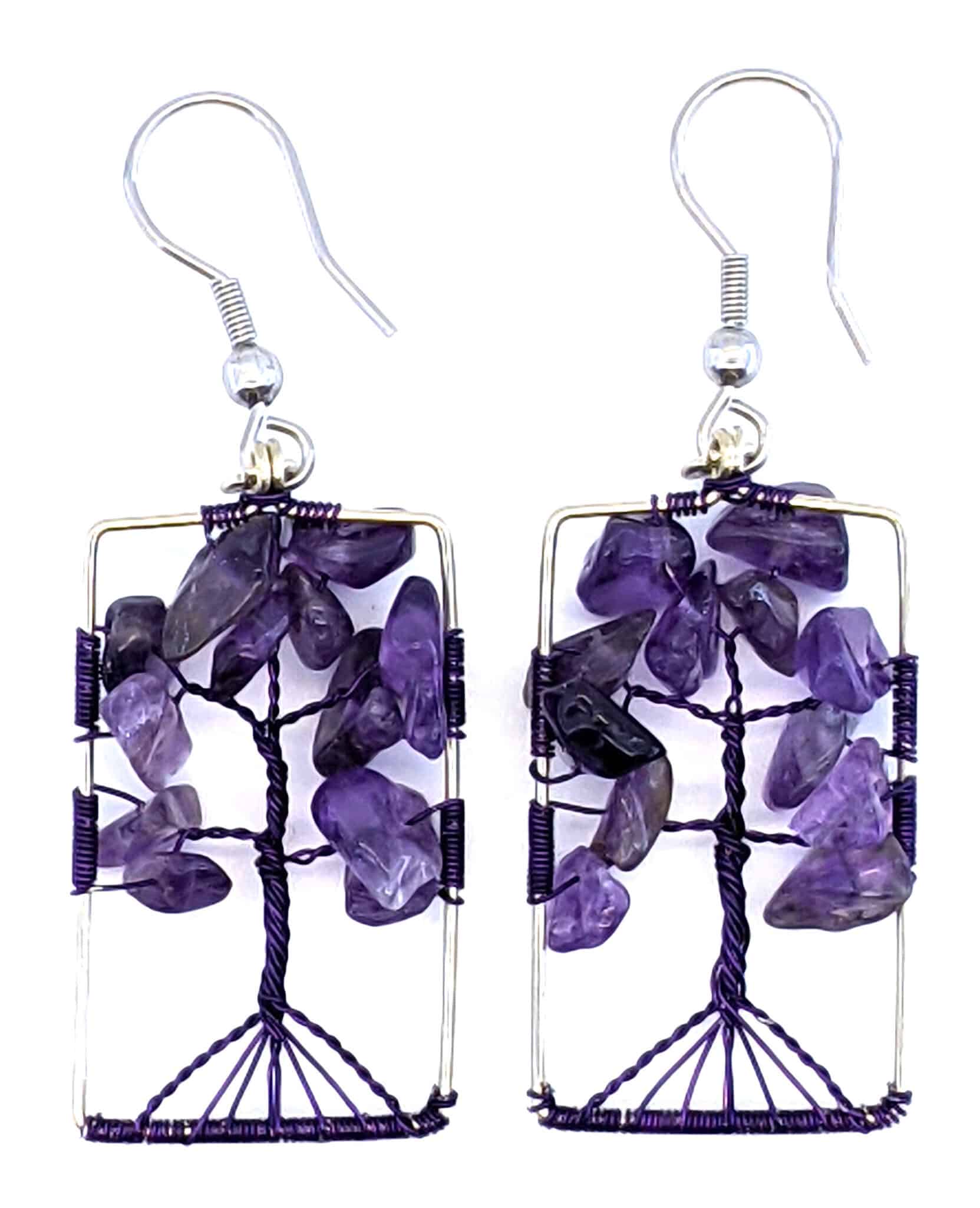 Purple with Amethyst Stella Beaded Earrings