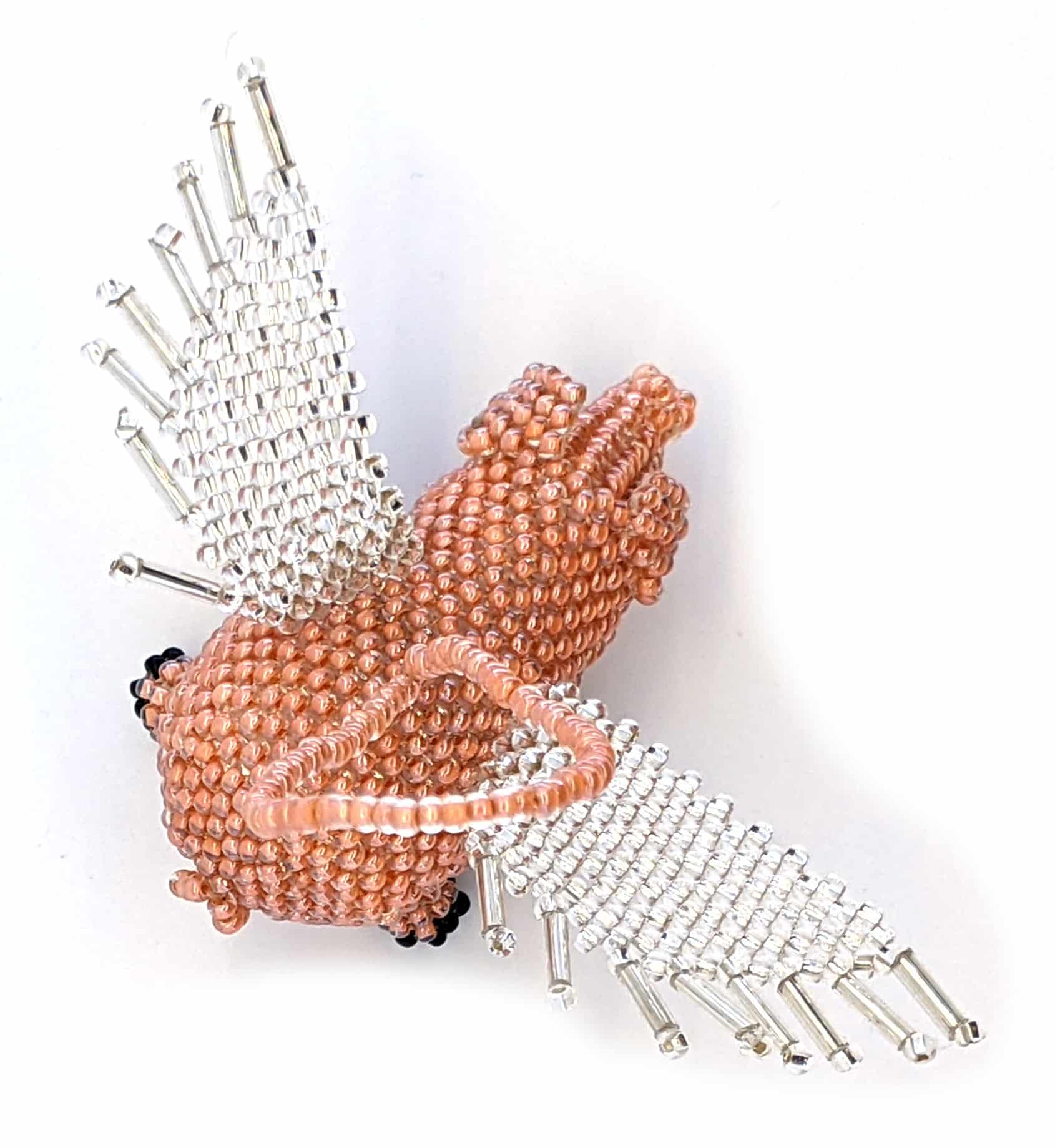 Pig with Wings Beaded Ornament - Light Orange