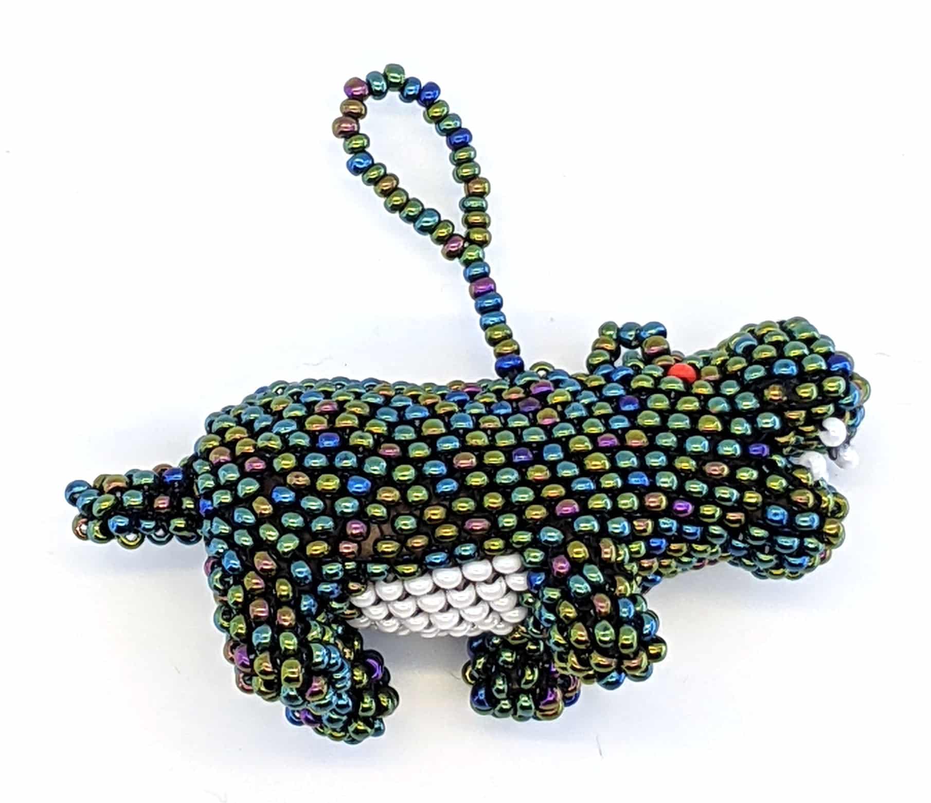 Hippopotamus Beaded Ornament