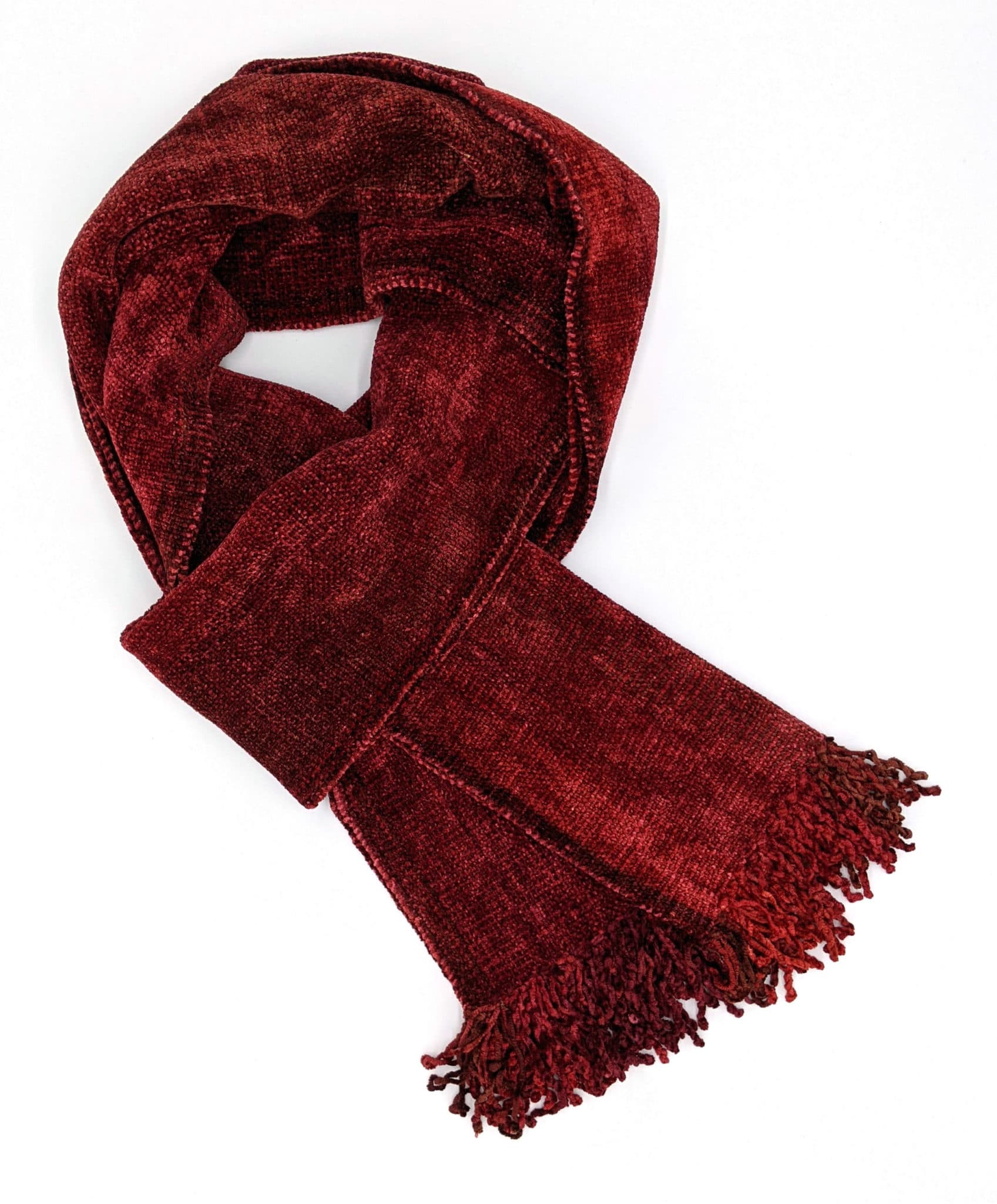 Reds - Bamboo Chenille Handwoven Scarf 8 x 68