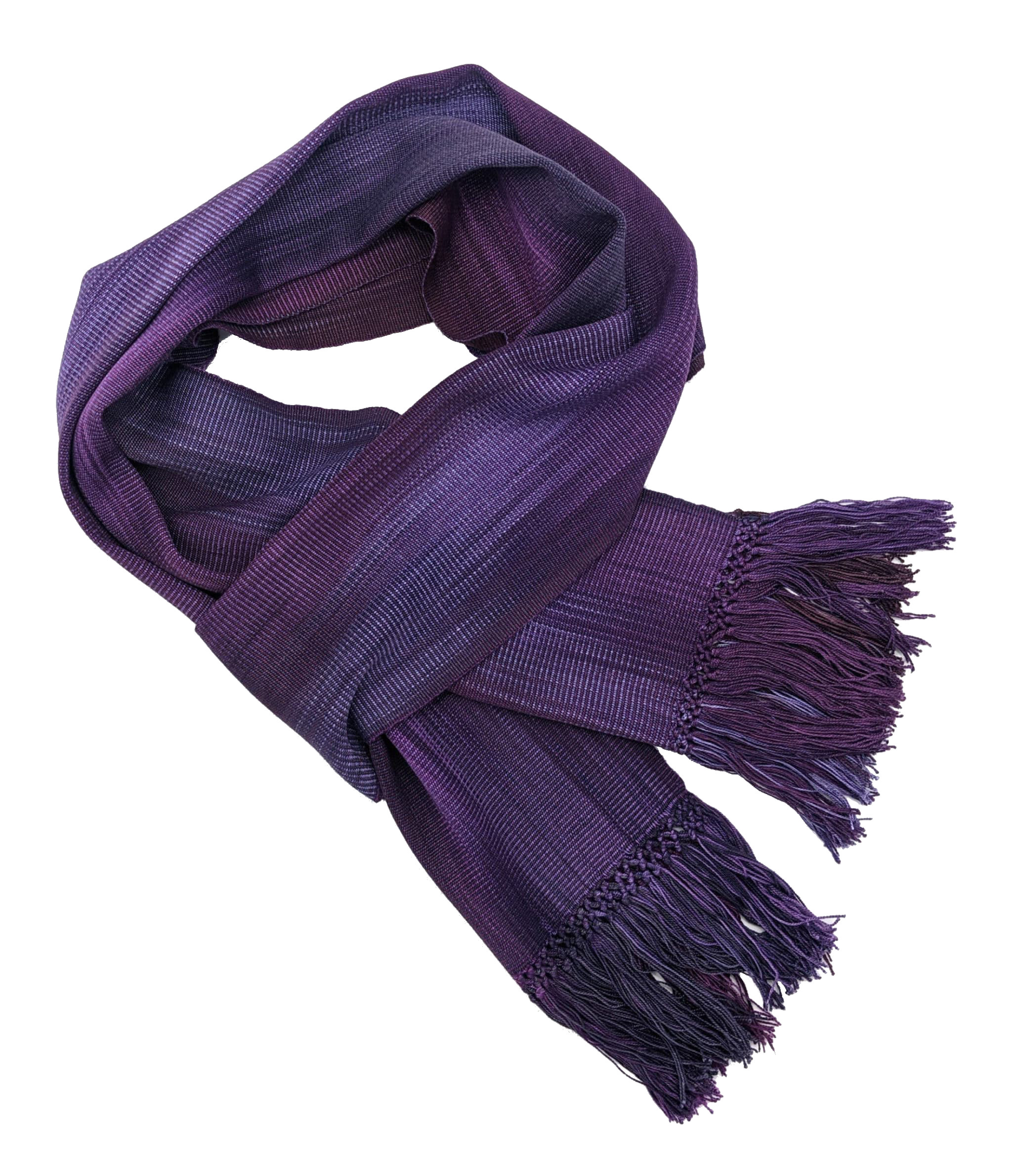 Purples, Lilac and Violet Lightweight Bamboo Handwoven Scarf 8 x 68