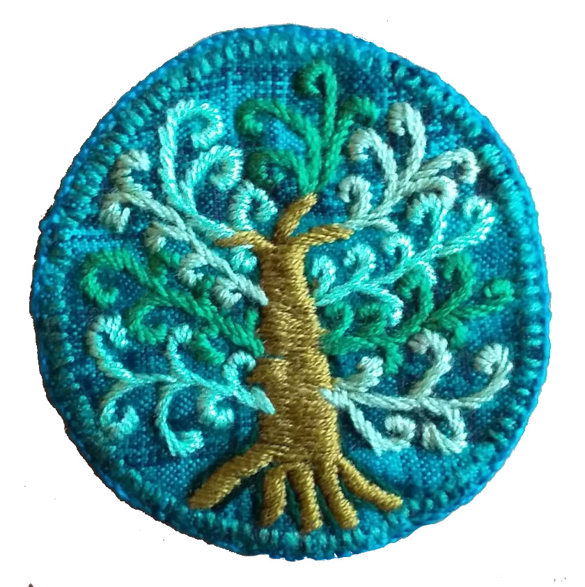 Tree of Life Patch - Felt and Repurposed Traditional Fabric