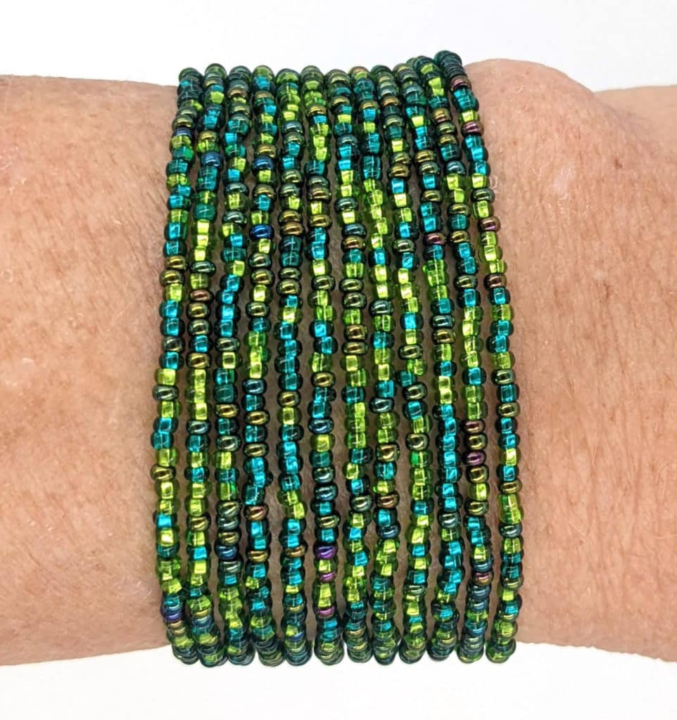 Greens 12-Strand Beaded Bracelet