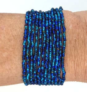 Blues 12-Strand Beaded Bracelet