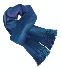 Blues and Purples Lightweight Bamboo Handwoven Scarf 8 x 68