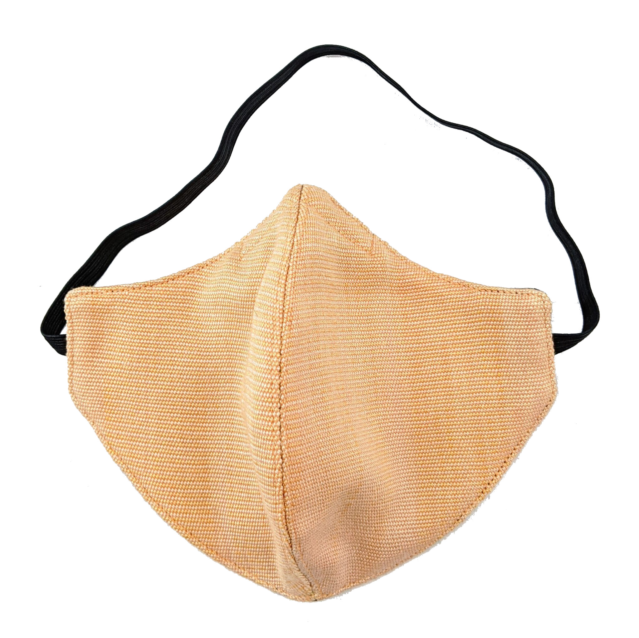 Handwoven Lightweight Bamboo Face Mask with Elastic Behind Head - Orange, Peach, Yellow