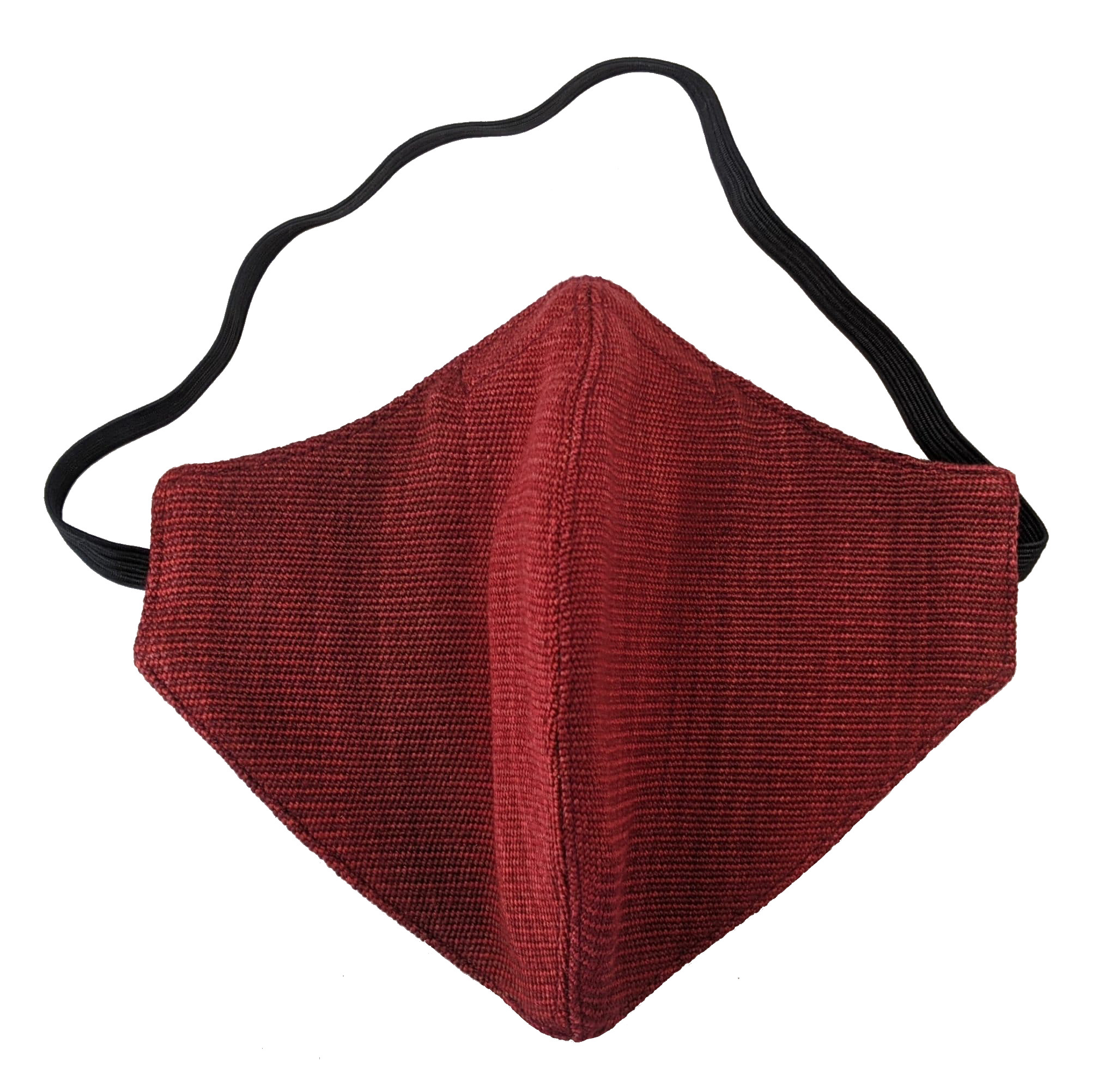 Handwoven Lightweight Bamboo Mask with Elastic Behind Head - Reds