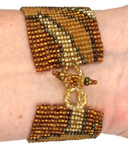 Golds Art Nouveau Beaded Bracelet