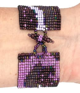 Purples and Pink Art Nouveau Beaded Bracelet