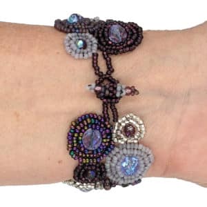 Purples Circles Beaded Bracelet 