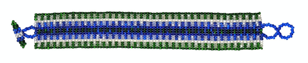 Blue, Green and White Lola Beaded Bracelet