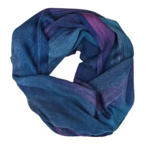Blue and Purple Lightweight Bamboo Handwoven Infinity Scarf 11 x 68 