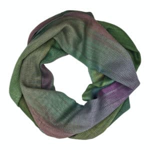 Green, Purple and Blue Lightweight Bamboo Handwoven Infinity Scarf 11 x 68 