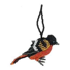 Baltimore Oriole Beaded Bird Ornament