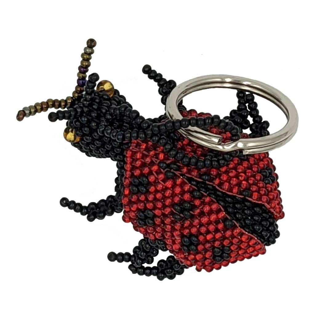 Ladybug Beaded Key RIng