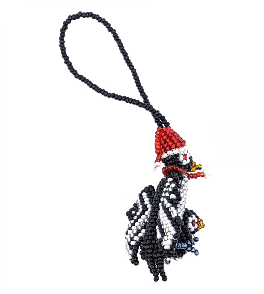 King Penguin with Baby Beaded Holiday Ornament