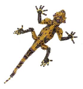 Gecko Beaded Pin - Golds