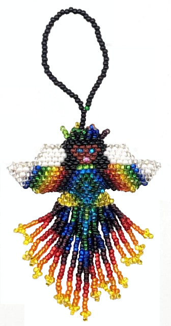 Angel of Color Beaded Ornament - with Rainbow Skirt 