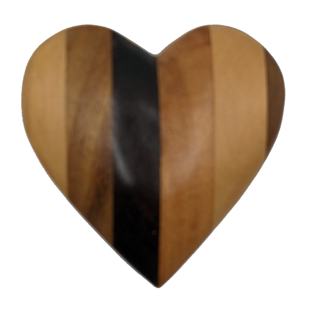 Heart Box - Wood Stripes, Large