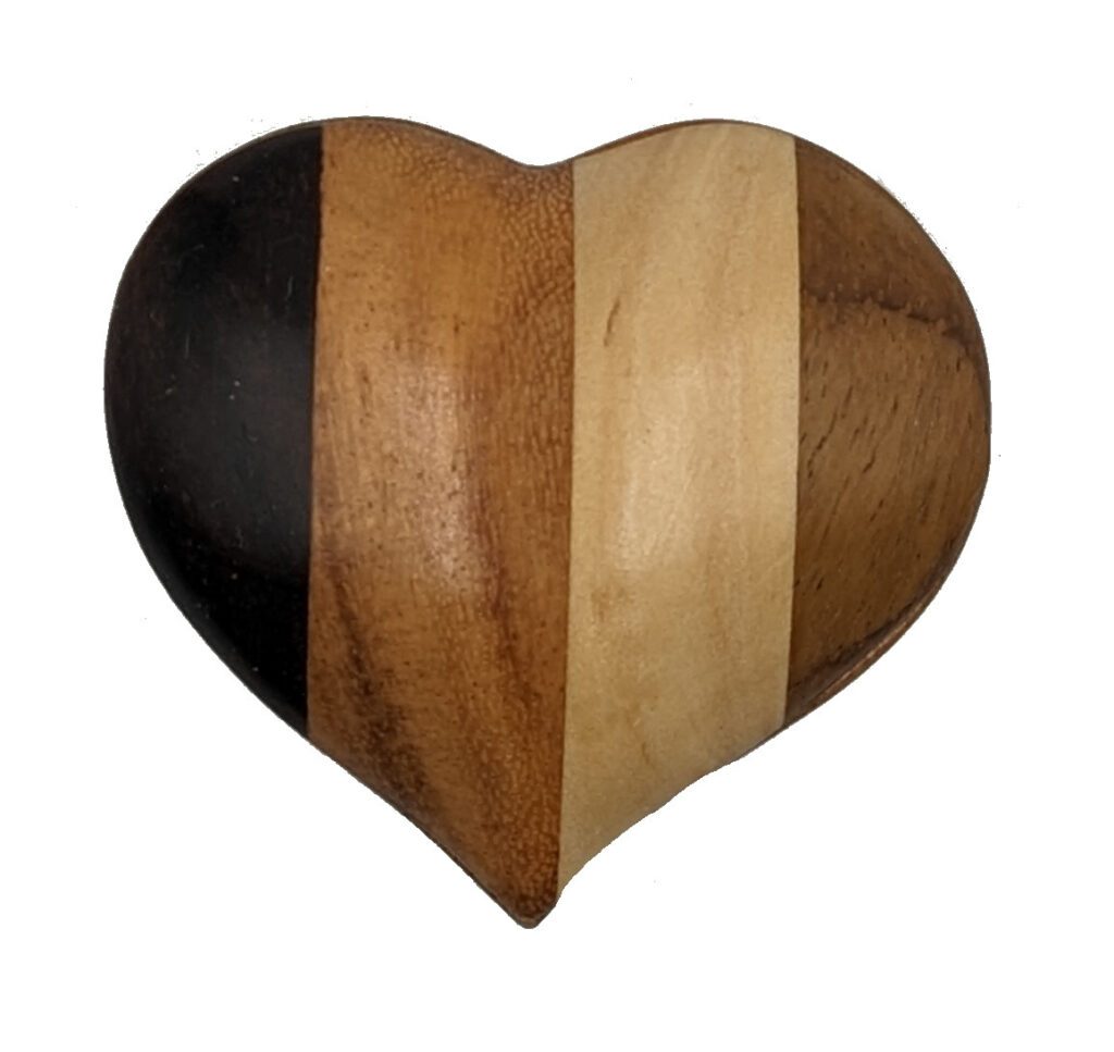 Heart Box - Wood Stripes, Small
